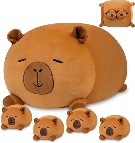 Vista 10 de Gato Negro de Peluche Lindo Gato de Peluche Suave con 4 Almohadas Navideñas, de Acción de Gracias, Cumpleaños para Niñas, Niños, Niños Decoración