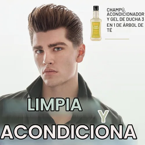 Vista 5 de Reuzel Champú 3 en 1 de árbol de té, limpia el cabello y el cuerpo, 11.83 onzas
