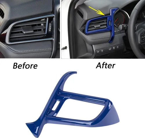 Vista 2 de Xotic Tech - Cubierta de salida de aire para salpicadero de aire, lado izquierdo del conductor, color azul, compatible con Camry 2018-2024