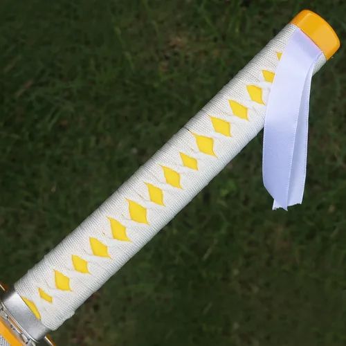 Vista 6 de Bowen Demon Slayer - Espada de metal real, Katana de 40.5 pulgadas, espada samurái de acero al carbono, textura original de anime para cosplay
