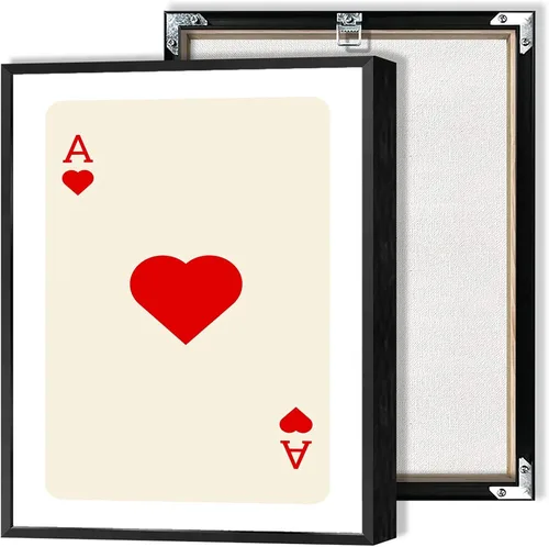 Vista 9 de Dcvjiy Póster de póquer de la suerte en blanco y negro divertido y moderno Preppy Ace jugando a la carta, arte de pared, arte retro negro y blanco