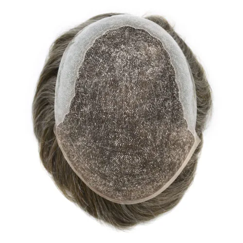 Vista 99 de Mens Toupee Natural Hairline Swiss Lace Toupee Remy Human Hair Piece For Men Bleached Knots Mens Hair Replacement System Toupee 6X8#1 Jet Black 100%