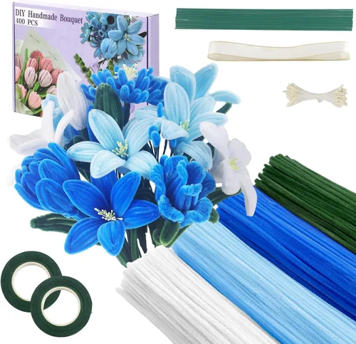 Vista 17 de 1000 piezas de limpiadores de tuberías para manualidades, kit de 18 colores surtidos