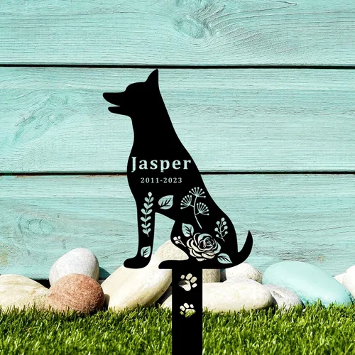 Vista 5 de Estaca de metal para perros conmemorativos para tumbas para perros al aire libre, estaca conmemorativa personalizada para perros, estaca