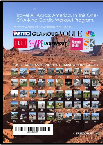 Vista 2 de Walk Across America 50 States 50 Workouts Jenny Ford Walking Program Beginner Workouts Exercise Fitness DVD