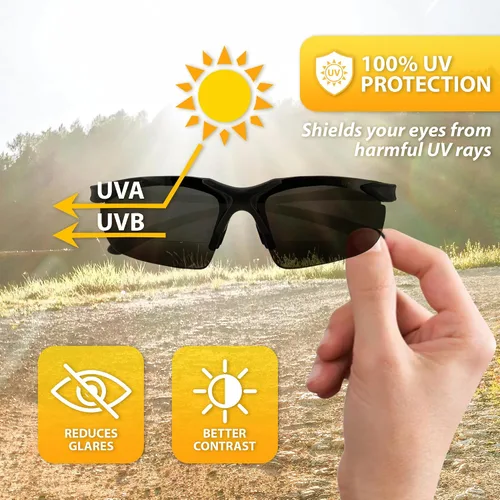 Vista 9 de Global Vision Apex - Lentes de seguridad bifocales UV400 con aumento de 2.50, lente ahumada