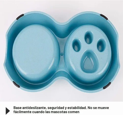 Vista 5 de Tineer Cuenco de acero inoxidable para mascotas de alimentación lenta para Blanco