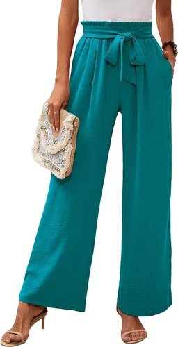 Vista 45 de Heymoments Wide Leg Pant for Women High Waist Trouser A01-negro