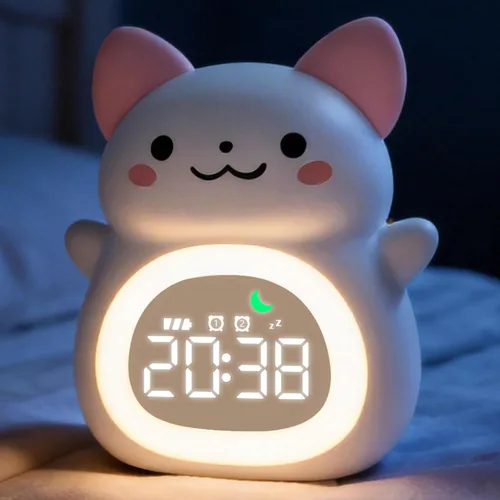 Vista 9 de MASHI Cat Kids - Reloj despertador con tiempo para despertar, entrenador de Gato