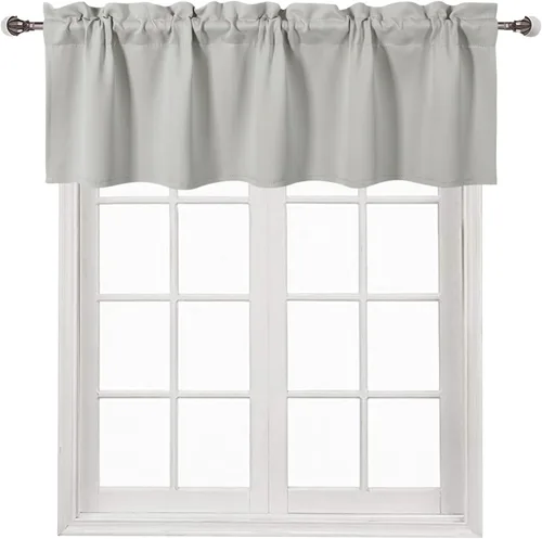 Vista 33 de DWCN Cenefa para ventana de cocina, con bolsillo para barra, para ventana, sala de estar/sótano, 36 x 16 pulgadas de largo, 1 panel, beige