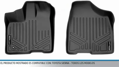 Vista 4 de SMARTLINER Juego de tapetes de piso de primera fila para Toyota Sienna 2011-2012