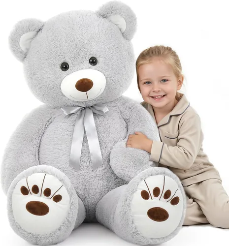 Vista 19 de MorisMos Oso de Peluche Azul Gigante, Peluche Grande de 36 pulgadas para Baby Shower, Oso de Tamaño Real para Niños, Niñas, Novia en Cumpleaños, San