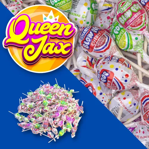 Vista 5 de Blow Pops - Bolsa de 1 libra - QUEEN JAX - Caramelos a granel - Paletas - Caramelos a granel - Bolsa de dulces - Caramelos a granel envueltos