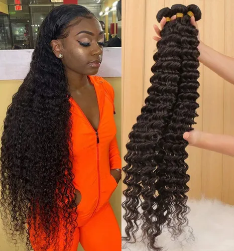 Vista 16 de Paquetes de Cabello Humano de Ondas Profundas （12 14 16 ）12A 100% Sin Procesar Cabello Humano Virgen Brasileño Profundo Rizado Tejido de Cabello