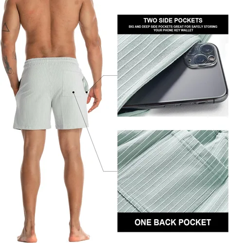 Vista 3 de FIROTTII Pantalones cortos de entrenamiento para hombre, entrepierna de 5 pulgadas, pantalones cortos deportivos casuales para hombre