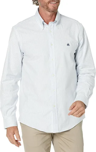 Vista 32 de Brooks Brothers Camisa Deportiva de Manga Larga sin Planchar con Botón para Hombre CORAL ROJO