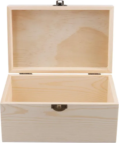 Vista 6 de FUNSUEI 4 cajas de madera de 7.9 x 5.1 x 3.9 pulgadas con tapa con bisagras, caja de madera sin terminar, cajas de madera para manualidades