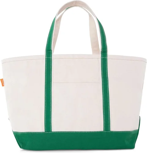 Vista 25 de CB STATION Bolso grande clásico – Bolsa de lona para mujer – Diseño multicolor, perfecta para viajes y compras En blanco: azul bebé