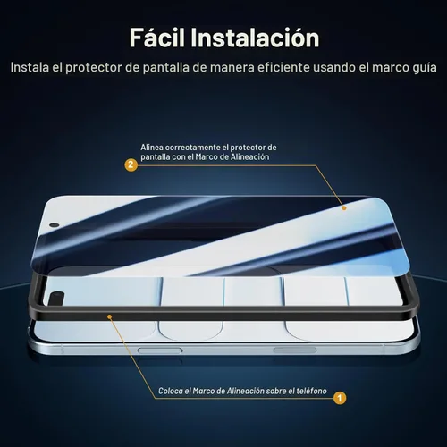 Vista 2 de NEW'C Paquete de 3 protectores de pantalla de privacidad para iPhone Air/iPhone 17 Air (6.5 pulgadas), película de vidrio templado antiespía