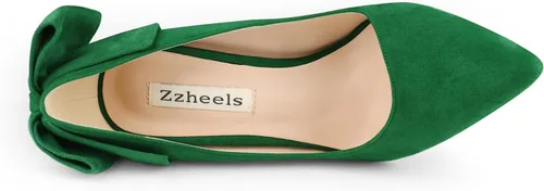 Vista 3 de Zzheels Zapatos de boda para mujer de 3.74 pulgadas, con punta puntiaguda, tacón triangular