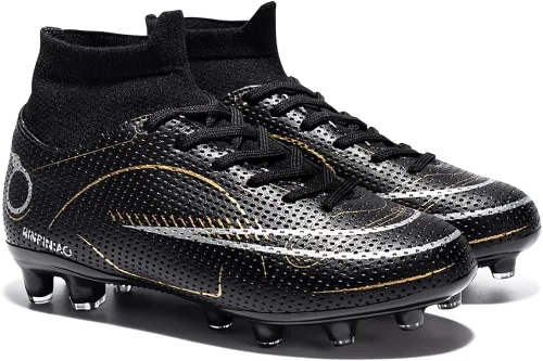 Vista 5 de Zapatos de fútbol para niños y niñas, para exteriores, interiores, para entrenamiento de fútbol y césped atlético