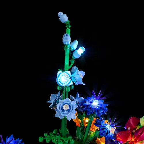 Vista 6 de Kyglaring Kit de luces LED compatible con Lego Set 10313, accesorios de iluminación compatibles con iconos de ramo de flores silvestres, solo luces