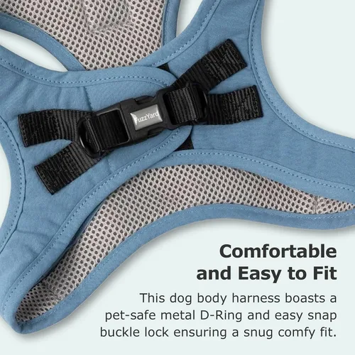 Vista 4 de FuzzYard Life Step in - Arnés para perro Talla XXS Elegante diseño de algodón de primera calidad en azul francés perfecto para paseos diarios