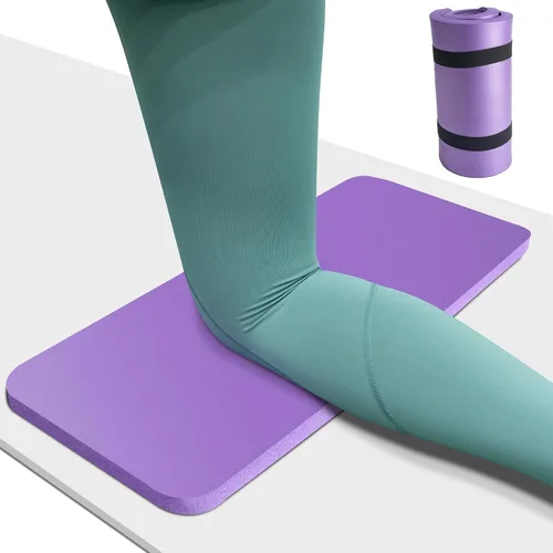 Vista 9 de Cojín de Rodillera para Yoga de 0.8 pulgadas (20mm) de Grosor Esterilla de Yoga con Correa de Transporte para Rodillas, Codos, Muñecas y Espalda sin