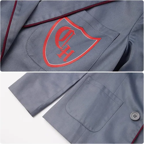 Vista 7 de Disfraz gris de Matilda para mujer, disfraz escolar, uniforme de fiesta de Halloween, chaqueta, camisa, vestido, corbata A