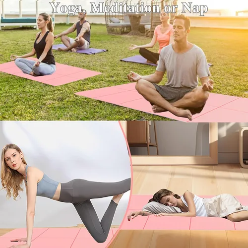 Vista 7 de Yoga Mat for Travel, Non-Slip Yoga Mat, Exercise Mat 1/4" Thick Yoga Mat Foldable, Perfect for Pilates, Outdoor & Travel, TPE Anti-Slip Yoga Mat
