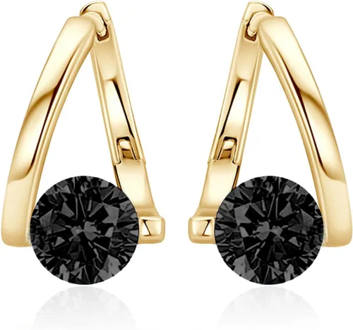 Vista 8 de Aretes linfáticos para mujer, aretes de aro de plata y oro para mujer, delicados aretes minimalistas con diamantes de imitación, joyería de Navidad