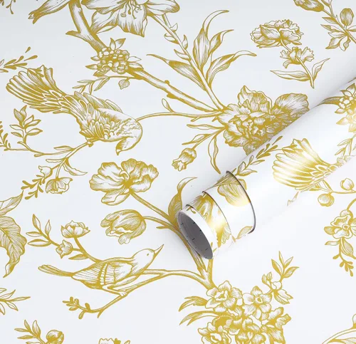 Vista 13 de Safiyya Papel Tapiz Despegar y Pegar Floral Vintage Papel de Contacto 17.3" x 78.7" Papel de Pared Amigable para Inquilinos Autoadhesivo Removible