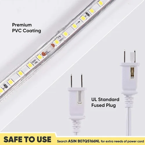 Vista 7 de Shine Decor Productos de paquete de conectores con kit de tiras LED blancas cálidas de 147.6 ft/150 pies