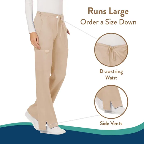 Vista 3 de Cherokee - Pantalones quirúrgicos elásticos Workwear Revolution WW120 para mujer, suaves y con cordón ajustable