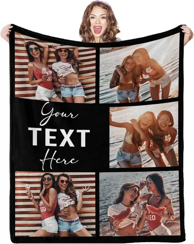 Vista 19 de Mantas personalizadas con fotos, 1 foto, manta personalizada, regalos personalizados para mamá, papá, pareja, novia, novio, esposa, marido, 8 tamaños