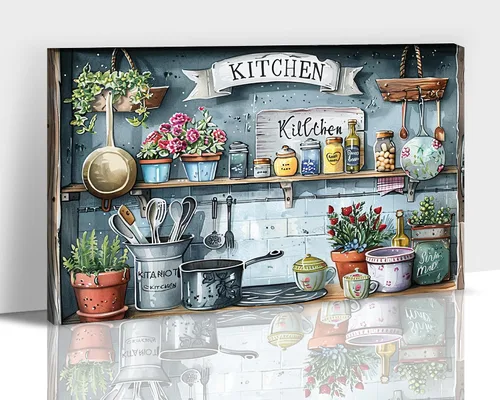 Vista 13 de GUTTATY Imágenes de cocina, arte de pared, pintura colorida de frutas y verduras para comedor, restaurante, regalo del día de la madre para abuela