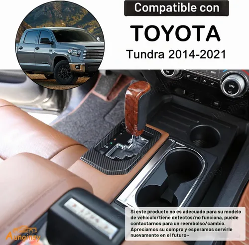 Vista 2 de Aunginsy Cubierta de panel de palanca de cambios de consola central compatible con accesorios Toyota Tundra 2014-2021, palanca de cambios de control