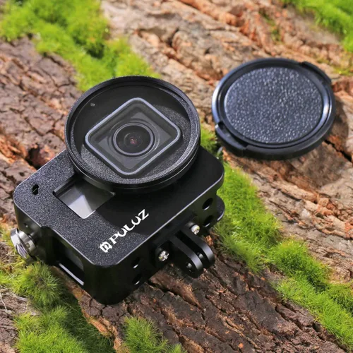 Vista 7 de PULUZ Funda de aleación de aluminio para GoPro Hero 7 Negro/New Hero 2018 / Hero 5 / Hero 6 carcasa CNC jaula protectora con soporte de zapata fría