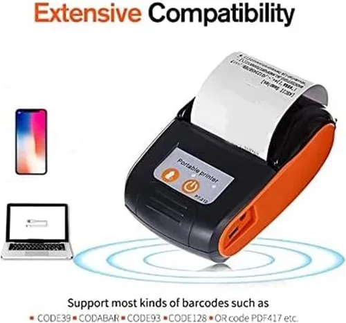 Vista 8 de YWBL-WH Impresora térmica de recibos POS Bluetooth Mini impresora de billetes de 2.283 in compatible con Android, iOS, máquina de impresión