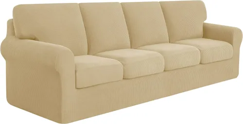 Vista 79 de SUBRTEX Juego de 5 fundas elásticas para sofá, fundas de cojín para respaldo, colección de protectores de muebles, para sofá de gran
