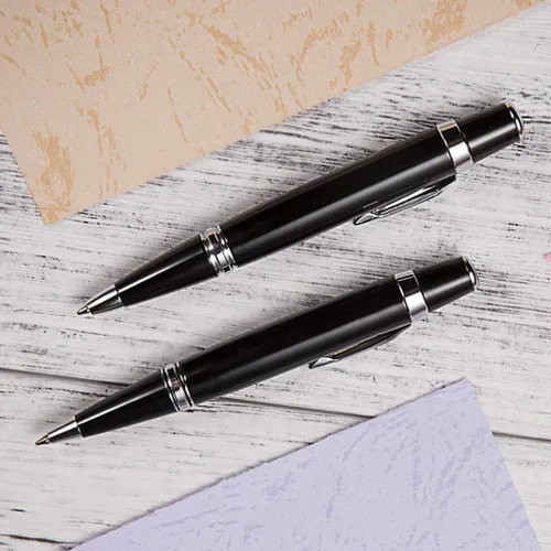 Vista 3 de Mini bolígrafo de metal para escritura suave, 0.039 in, tinta negra, bolígrafo de firma para hombres, mujeres, escuela, oficina, negocios