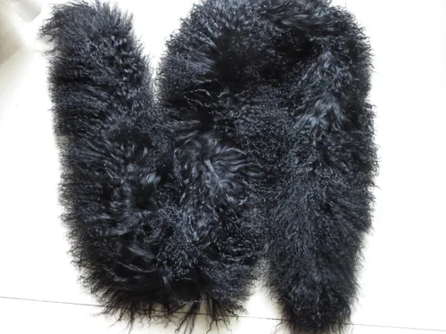 Vista 5 de XUYUZUAU Bufanda de piel de cordero mongol real para mujer, abrigo cálido de invierno