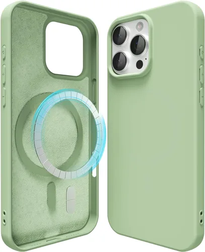 Vista 75 de oakxco Funda de silicona para iPhone 12 Pro Max, magnética, compatible con carga inalámbrica Magsafe, cubierta protectora de goma suave y delgada