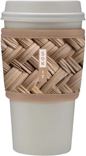 Vista 29 de Sok It HotSok Coffee & Tea - Funda de neopreno con aislamiento reutilizable (floral abstracto)
