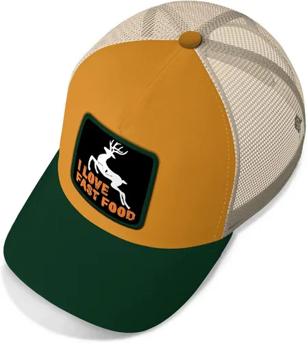 Vista 4 de Asvance Deer Hunting Embroidered Trucker Hat, Funny Adjustable Orange Camouflage Cap Unisex, Mesh Back Outdoor Gift