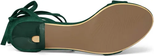 Vista 5 de Allegra K Sandalias con cordones de tacón de gatito para mujer