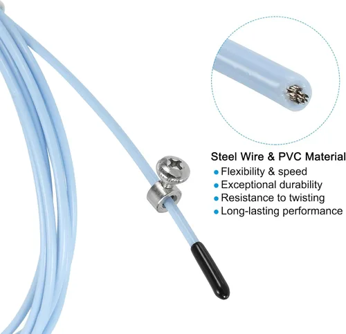 Vista 4 de PATIKIL Cable de repuesto de cuerda de salto de velocidad, cuerda de saltar profesional, alambre de acero reemplazado para entrenamiento de salto