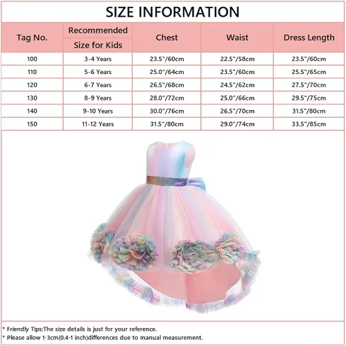 Vista 5 de IZKIZF Vestido de princesa de lentejuelas de unicornio para niñas, vestido de lujo de tul alto, disfraz de Halloween, fiesta de Navidad, boda