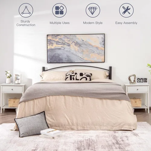 Vista 6 de COSTWAY 2PCS Mesita de noche con cajón Estante de almacenamiento de madera Mesita de noche Sofá Mesa auxiliar Blanco