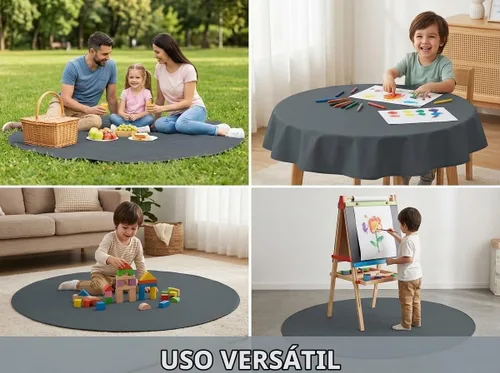 Vista 7 de Tapete para salpicaduras de bebé para debajo de la silla alta, 51 x 51